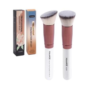 Imagem de Conjunto De 2 Pincéis Kabuki Angulares Para Base E Blush Com Cerdas Ma