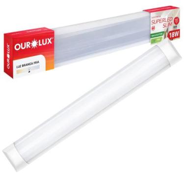 Imagem de Luminária SuperLed Slim de Sobrepor 18W 6500K Bivolt Ourolux, Bivolt