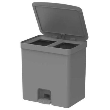 Imagem de Lixeira de Cozinha 35,5cm x 35,5cm OU 20L com Pedal, Chumbo