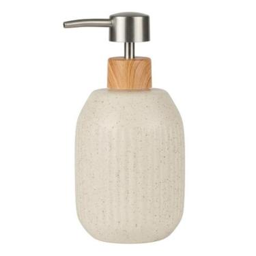 Imagem de Porta Sabonete Líquido de Cerâmica Granilite Lines Branco 430ml Lyor