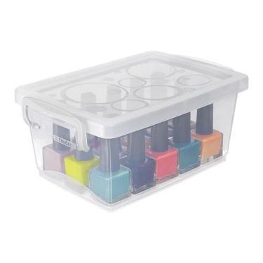 Imagem de Caixa Organizadora Plástica Cristal com Tampa E Trava 1,5 Lts - ORDENE
