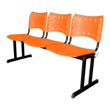 Imagem de Cadeira ISO PP RP Longarina 3 Lugares Color - Mak Decor, Laranja