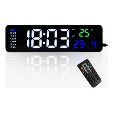 Imagem de Relógio E Cronômetro Digital De Parede Mesa Led Com Controle - LELONG