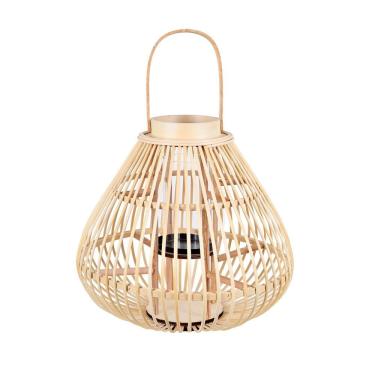 Imagem de Castiçal Lanterna Decorativa Grillo 50x40cm para Velas em Fibra Natural Bege Grillo Hom...