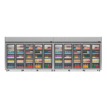 Imagem de Expositor 10 Portas Tipo Inox Geas10p 4 Prateleiras 220V Gelopar