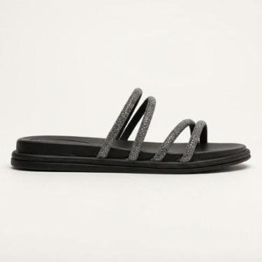 Imagem de Papete Beira Rio Com Strass Preta-Feminino