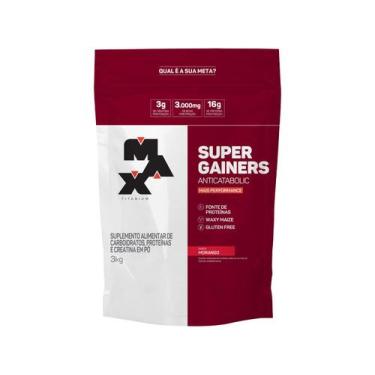 Imagem de Hipercalórico Max Titanium Sugar Gainers em Pó - 3kg Morango, 1 Unidad