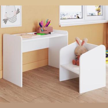 Imagem de Conjunto de Mesa Pequena e Poltrona Montessoriana Infantil Decorativa 