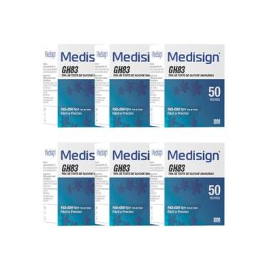 Imagem de 300 Tiras Teste Glicemia Glicosímetro Medisign Glicose GH83