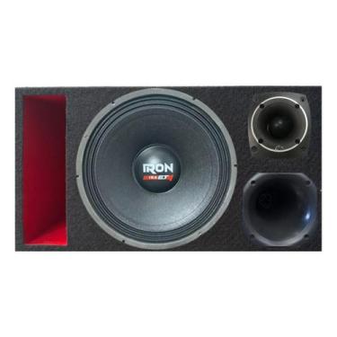 Imagem de Caixa trio duto régua colorido alto falante etm iron 1k4 tweeter compe
