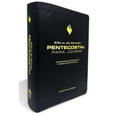 Imagem de Bíblia de Estudo Pentecostal para Jovens  ARC  Capa Luxo Preta - CPAD