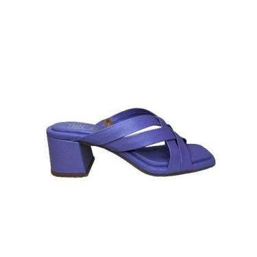 Imagem de Tamanco Feminino Orcade Couro 70105, Violeta, 35