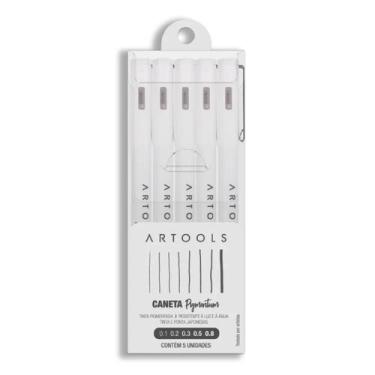 Imagem de Caneta Pigmentum  Preto Estojo Com 5 Traços Artools - tris