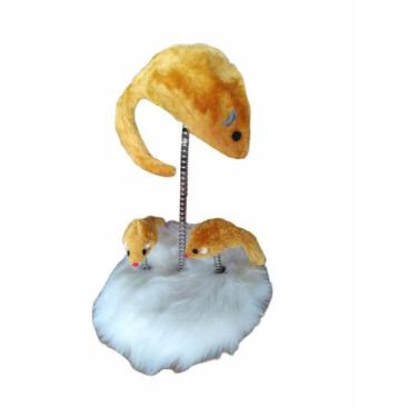 Imagem de Brinquedo Para Gato Interativo Mola Trio De Ratinhos Pet Top - Ep