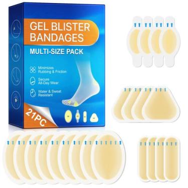 Imagem de Curativos para Bolhas ZBQIEX 21 Unidades Almofadas de Gel Impermeáveis