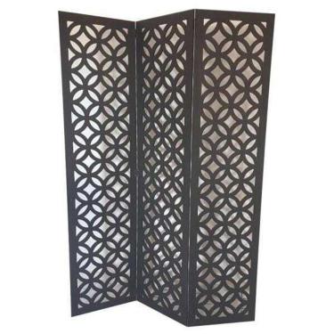 Imagem de Biombo 3 Folhas 129X180cm Mdf Modelo 8 Rustico Vazado