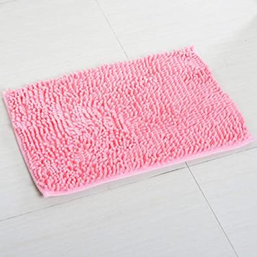 Imagem de Tapete de banheiro de chenille luxuoso, tapete de banho antiderrapante absorvente de água macio tapetes de microfibra Shagggy lavável à máquina, tapete pequeno extragrosso para o chão do chuveiro 16x47 polegadas/40x60 cm