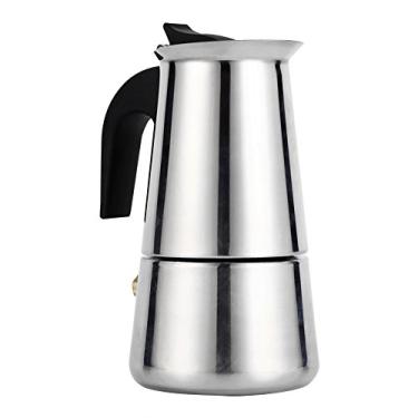 Imagem de Serounder 100 ml/200 ml/300ml/450 ml de aço inoxidável Moka Pot Cafeteira Fogão para escritório, casa, restaurante, café uso (200ml)