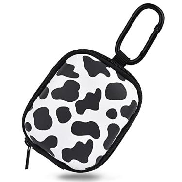 Imagem de Estojo para fones de ouvido, AIRSPO AirPods, organizador de fone de ouvido, bolsa de armazenamento, capa rígida de EVA à prova de choque com mosquetão (vaca)