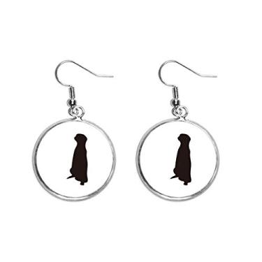 Imagem de Brinco preto Copher fofo de animal com pingente de orelha prata e pingente joia feminina