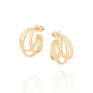 Imagem de Brinco meia argola folheado a ouro Rommanel med 1,7 cm