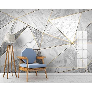 Imagem de Papel de parede personalizado 3D Jazz branco moderno simples de mármore geométrico parede sala de estar, quarto de hotel, azulejo, papel de parede, 430 cm (C) × 300 cm (A)