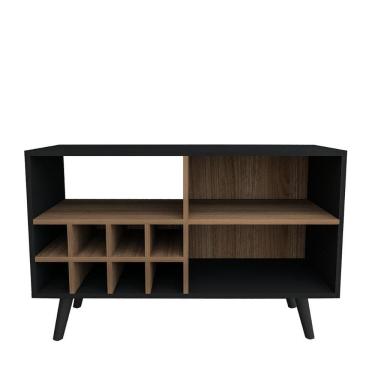 Imagem de Rack TV 43 3 Prateleiras Adega Retro Appunto Preto/castanho