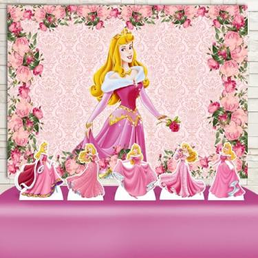 Imagem de Kit Decoração Festa de Aniversário Infantil Painel + Displays Princesa Aurora A Bela Adormecida