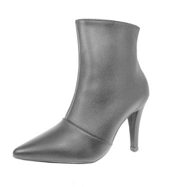 Imagem de Bota Salto Alto Fino Cano Curto Bico Fino Luiza Sobreira Preta Mod. 2229