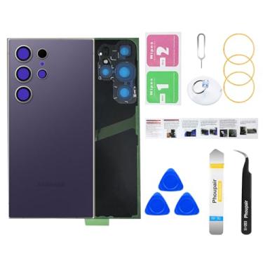 Imagem de Phoupair Substituição de vidro traseiro para Samsung Galaxy S24 Ultra com kit de ferramentas de reparo profissional (violeta titânio)