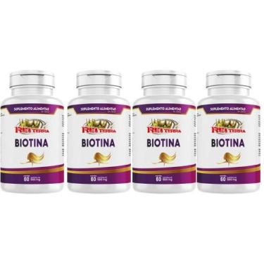 Imagem de 4x Biotina 60 Cápsulas 500mg Rei Terra