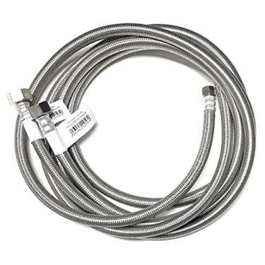 Imagem de Linha de conector de fornecimento de água da torneira de aço inoxidável trançado, linha de fornecimento da torneira - rosca de compressão fêmea 3/8 x rosca de tubo de ferro fêmea de 1/2 (3/8" Comp x 1/2" FIP) (2, 72")