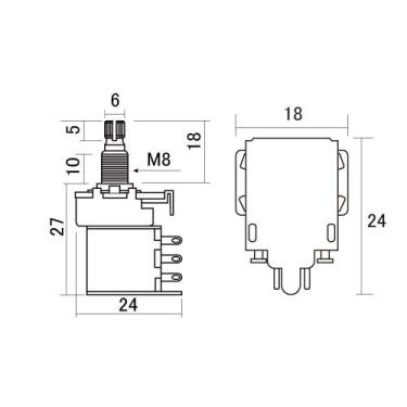 Imagem de Potenciômetro A500K Push/Pull Instrumentos Hosco PUSH-500A F035