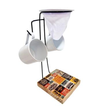 Imagem de Mini Coador Café Gourmet Individual + 2 Canecas 170ml coffee - JTA