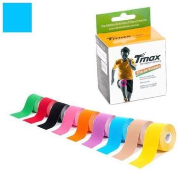 Imagem de Fita Kinésio Bandagem Adesiva Funcional Profissional Tmax, Azul