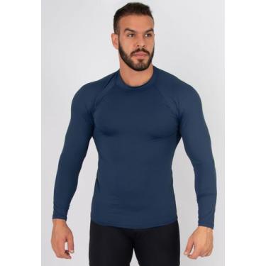 Imagem de Blusa Vekyo Poliéster Masculina  Manga Longa Proteção UV, Marinho, Hom