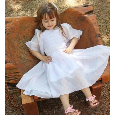 Imagem de Vestido Infantil Princesa Xadrez Clarinho Elegante - LUBIZ, Off estamp