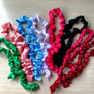Imagem de Amarradores de cetim para afro puff 15 un - Mania scrunchie
