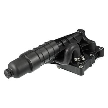 Imagem de X AUTOHAUX Caixa do refrigerador de óleo do motor do carro com conjunto de junta para Mercedes-Benz C250 2012-2015, para Mercedes-Benz SLK250 2012-2015 2711801410