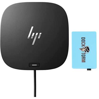 Imagem de HP Pacote USB-C Essential Dock G5 com hub USB Docztorm (adaptador 8 em 1 para laptops, notebooks e PCs com USB-C e Thunderbolt – Cabo único para carregamento, rede ou transferência de dados), preto