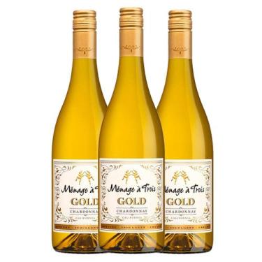 Imagem de Kit 3 Garrafas Vinho Branco Menage a Trois Gold Chardonnay 750ml - Tri