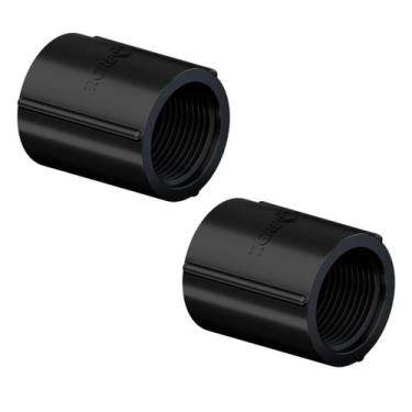 Imagem de 2 Luvas Eletroduto Tigre 1/2" Pvc C/rosca Antichama