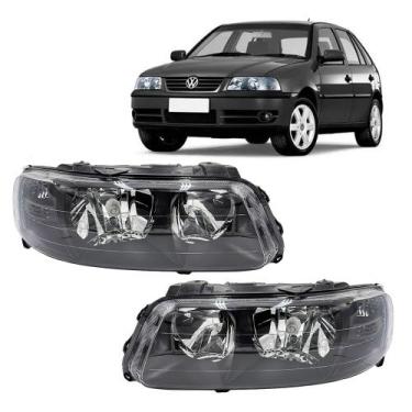 Imagem de Par Farol Saveiro G3 Gol Parati Duplo 99 A 05 Máscara Negra - Cambuci