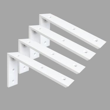 Imagem de Walwe Suporte De Bancada, Pacote Com 4 Unidades, 12 Polegadas, Resistente, 3/8 Espessura, Bancada Em Granito Branco, X 6 2,5, Prateleira L, Corbels Lareira Para Bancadas