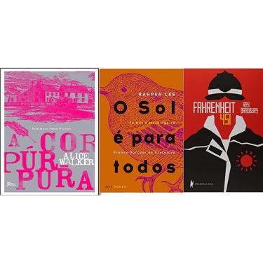 Imagem de Kit 3 livros A cor púrpura + O sol é para todos + Fahrenheit 451