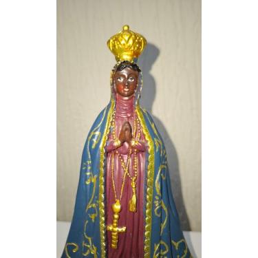 Imagem de N.sra aparecida imagem religiosa resina tradicional 22cm - Zona Livre