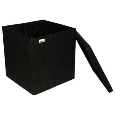 Imagem de Caixa Grande para Presente Preta com Tampa Luxuosa 28X30X28 - ORGANIBO