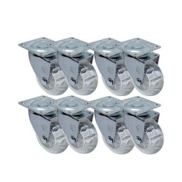 Imagem de Kit 8 un roda rodízio giratório gel 2 polegadas 50mm móveis - AJAX