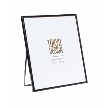 Imagem de Porta Retrato em Metal e Vidro para Foto 20x25 Moldura Preto - Tokyo D