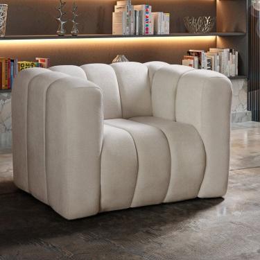 Imagem de Poltrona Mona Decorativa Retrô Moderna Sala de Estar Marrom